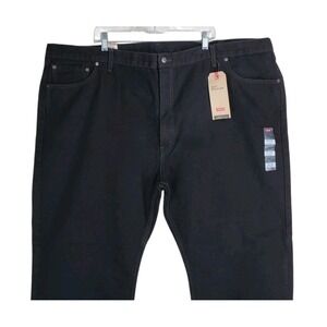 Levis 505 Jeans Black Men 54x30 Big & Tall Reg Straight Cotton Denim (52x29) NWT